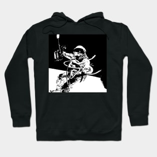 Black and White Vector Astronaut Ed White's Spacewalk Hoodie